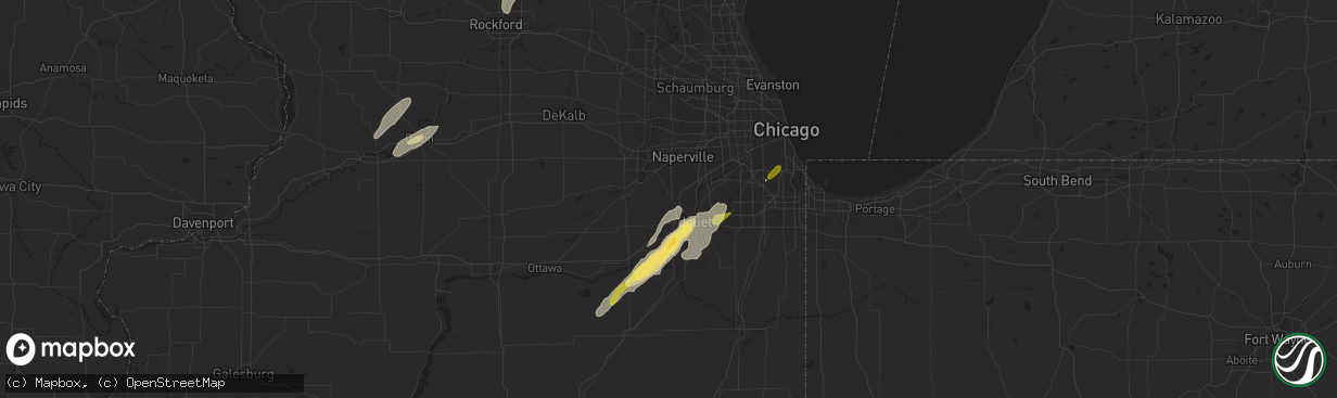 Hail map in Plainfield, IL on May 7, 2024