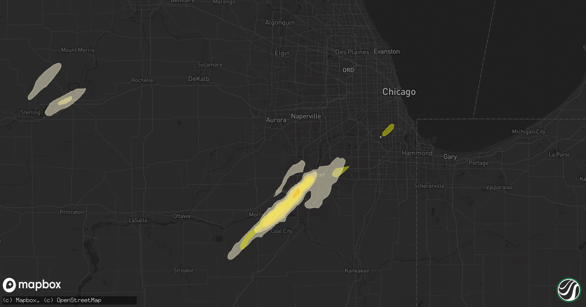 Hail map in Plainfield, IL on May 7, 2024