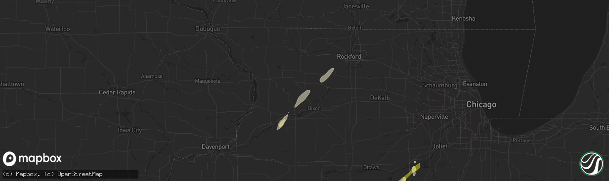 Hail map in Polo, IL on May 7, 2024