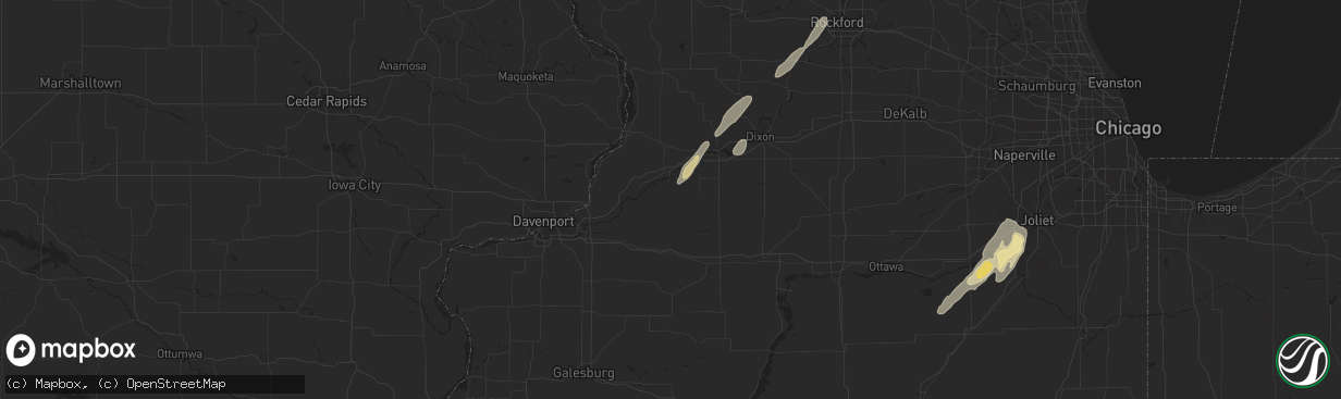 Hail map in Prophetstown, IL on May 7, 2024