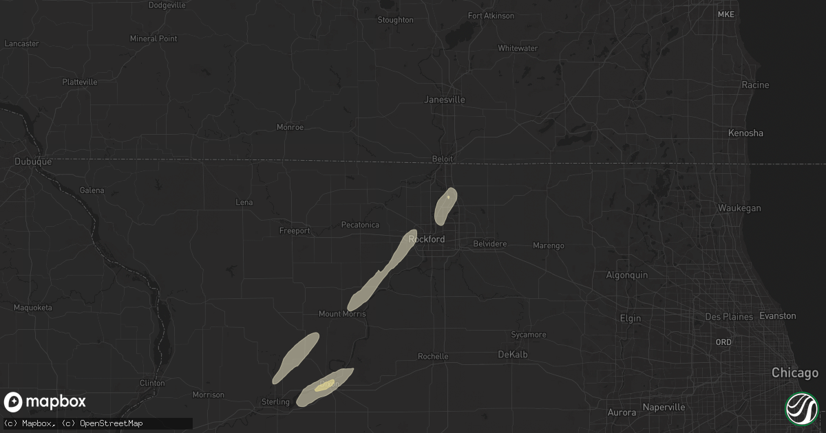 Hail map in Rockford, IL on May 7, 2024