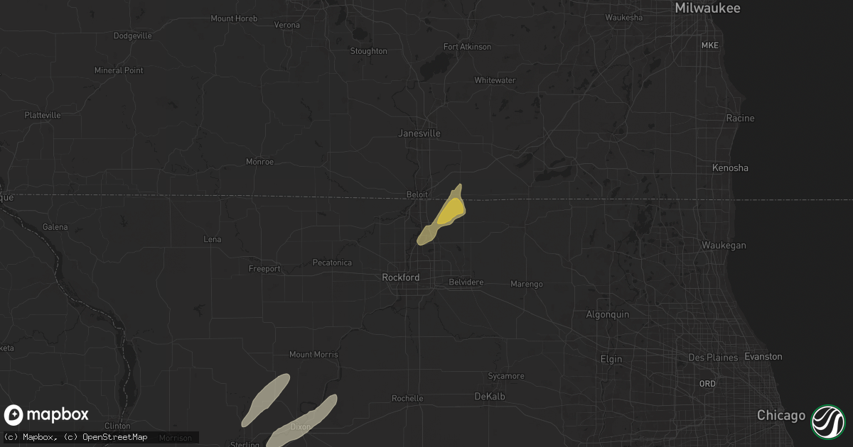 Hail map in Roscoe, IL on May 7, 2024
