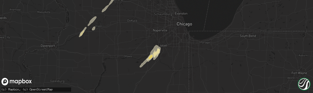 Hail map in Shorewood, IL on May 7, 2024