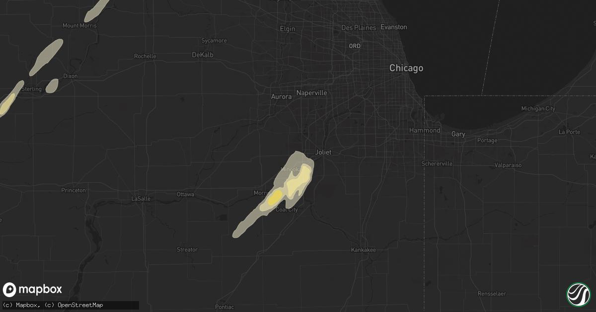 Hail map in Shorewood, IL on May 7, 2024