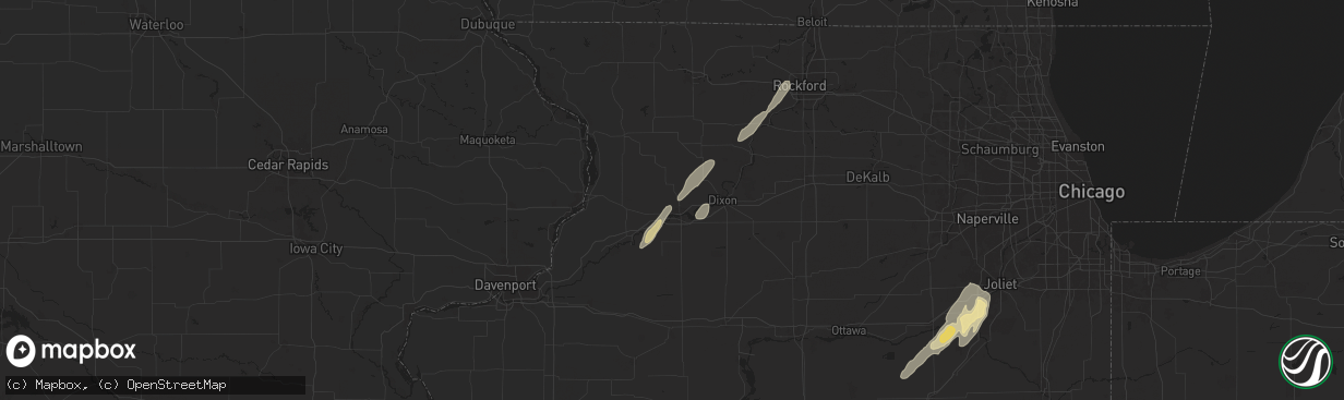 Hail map in Sterling, IL on May 7, 2024