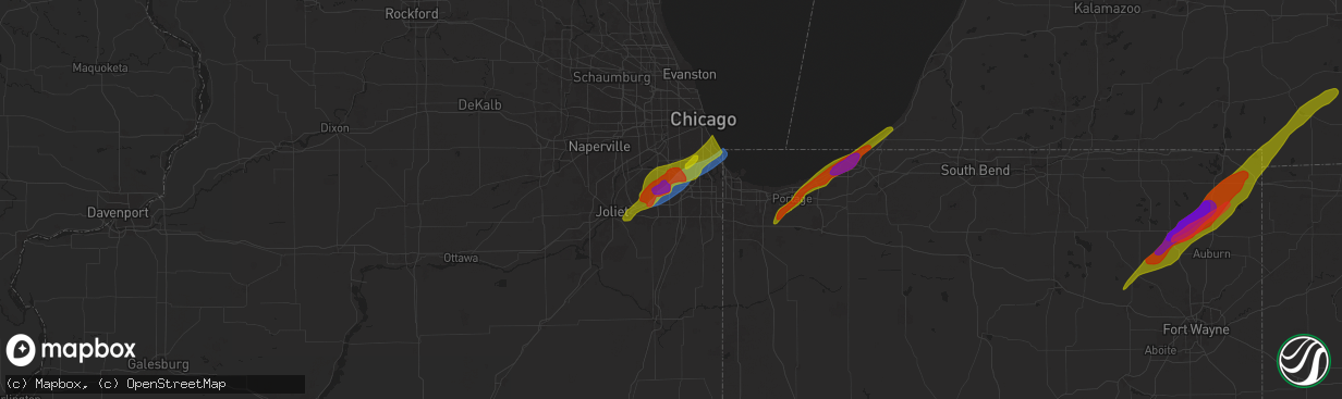 Hail map in Tinley Park, IL on May 7, 2024
