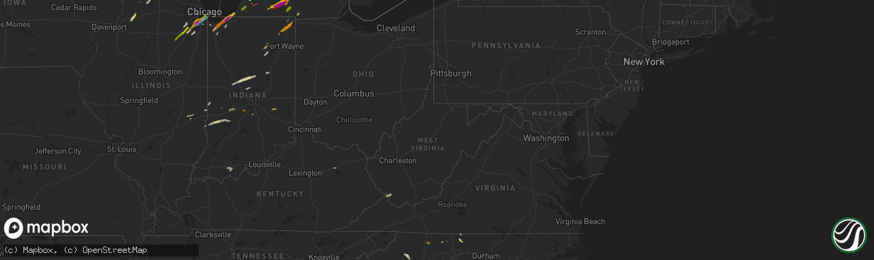 Hail map in West Virginia on May 7, 2024