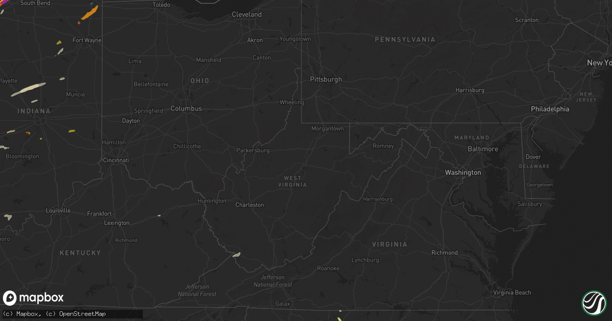 Hail map in West Virginia on May 7, 2024