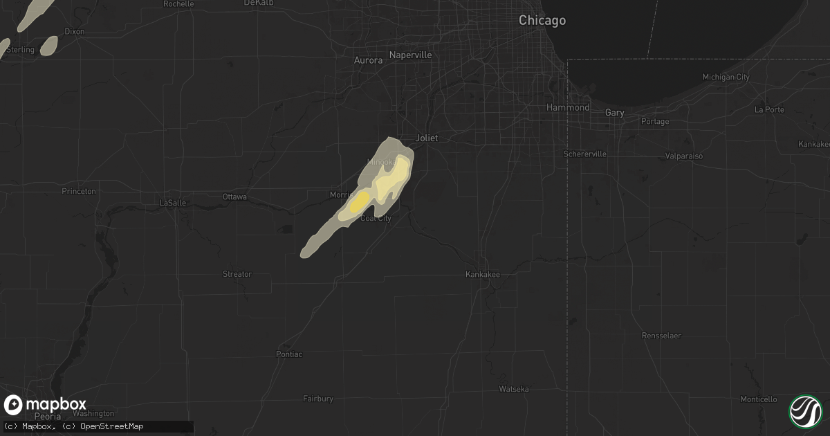 Hail map in Wilmington, IL on May 7, 2024