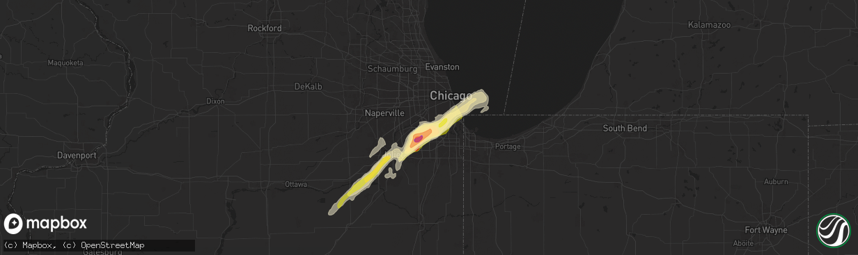 Hail map in Worth, IL on May 7, 2024