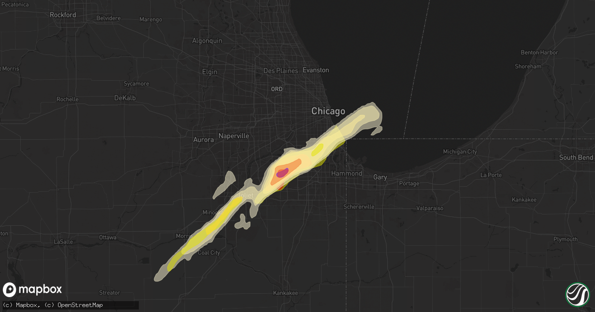 Hail map in Worth, IL on May 7, 2024