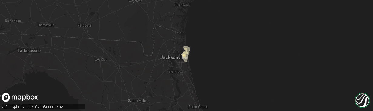 Hail map in Atlantic Beach, FL on May 7, 2025