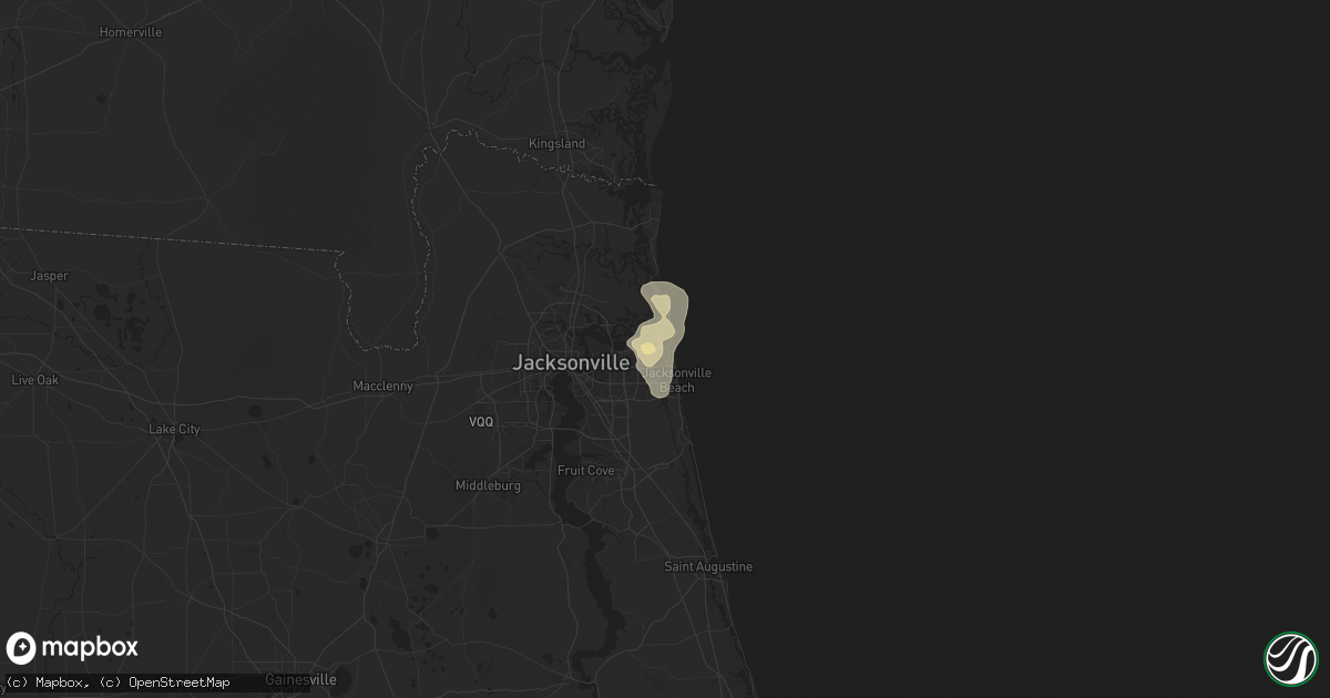 Hail map in Atlantic Beach, FL on May 7, 2025