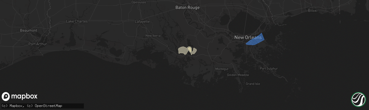Hail map in Berwick, LA on May 7, 2025
