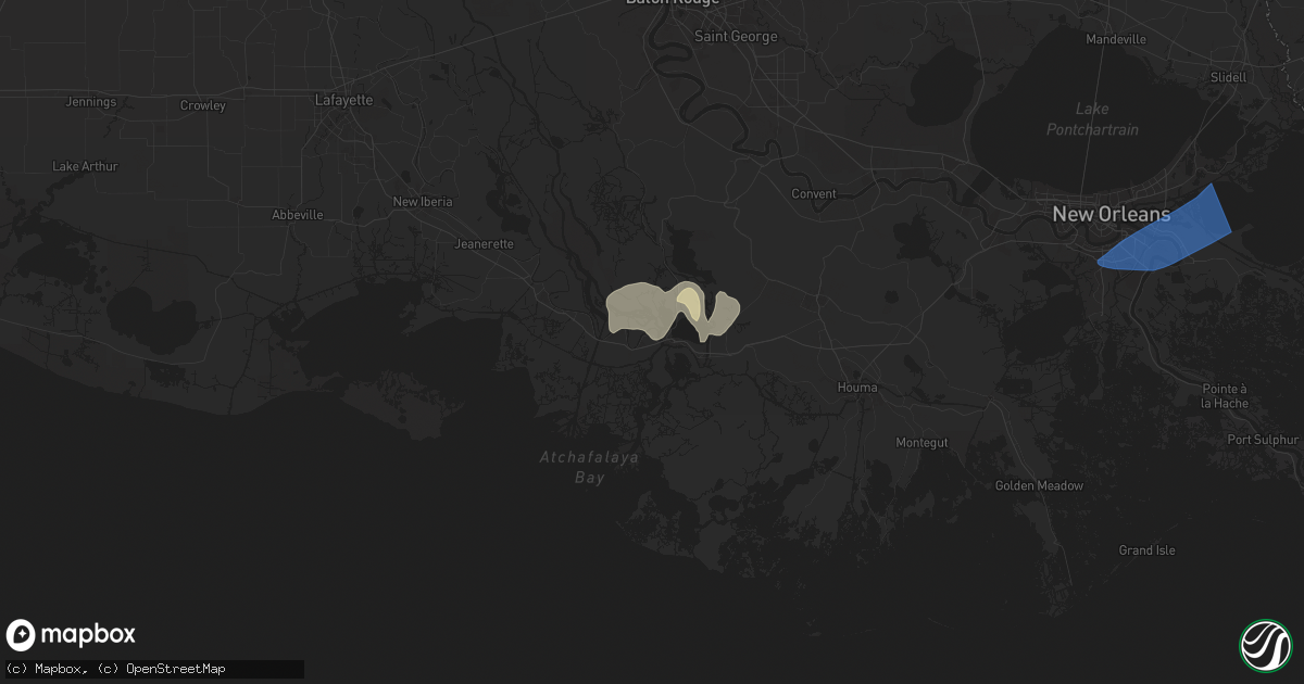 Hail map in Berwick, LA on May 7, 2025