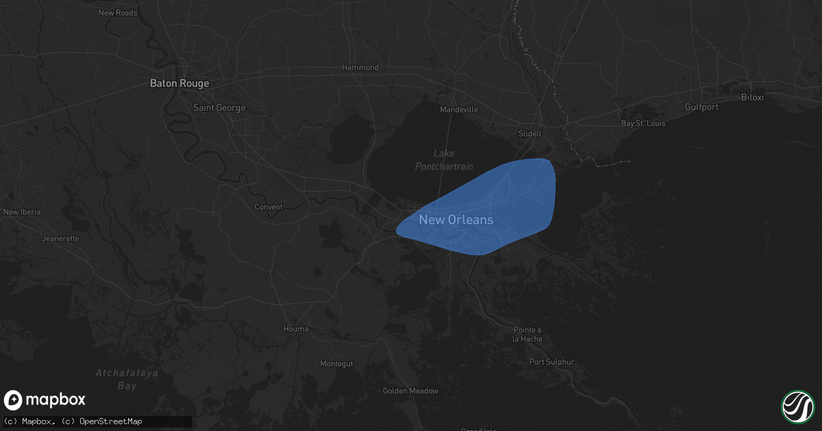 Hail map in Kenner, LA on May 7, 2025