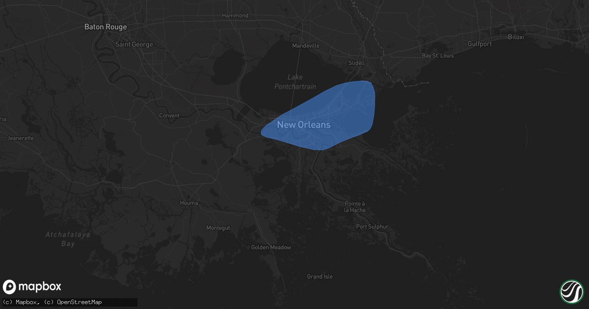 Hail map in Marrero, LA on May 7, 2025