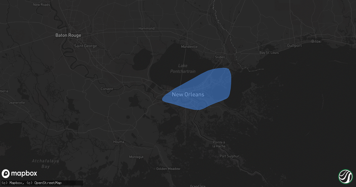 Hail map in Metairie, LA on May 7, 2025