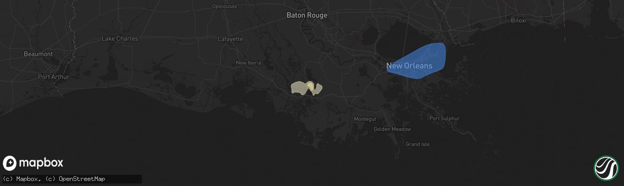 Hail map in Morgan City, LA on May 7, 2025