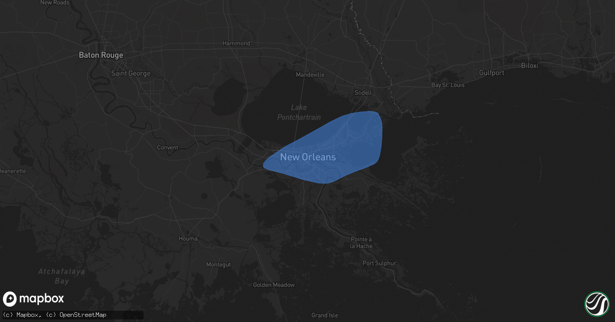 Hail map in New Orleans, LA on May 7, 2025
