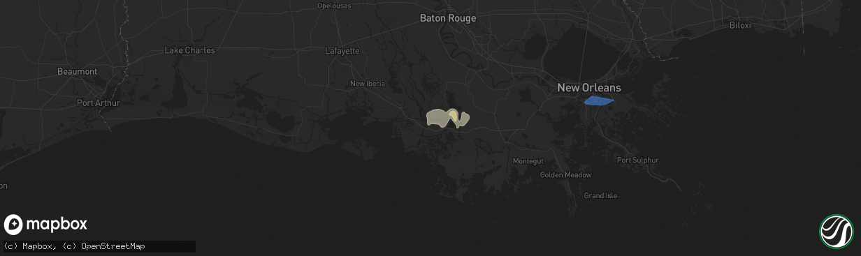 Hail map in Patterson, LA on May 7, 2025