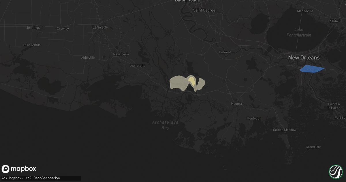 Hail map in Patterson, LA on May 7, 2025