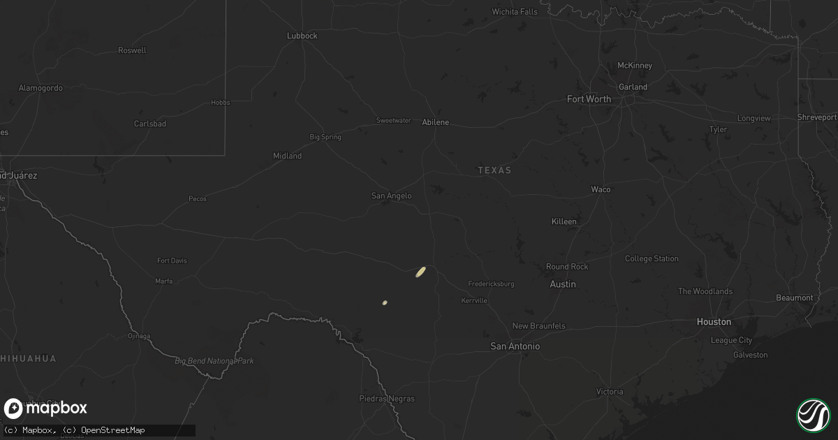 Hail map in Texas on May 7, 2025