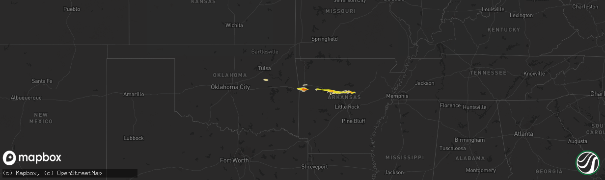 Hail map on May 7, 2025