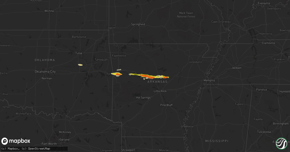 Hail map on May 7, 2025