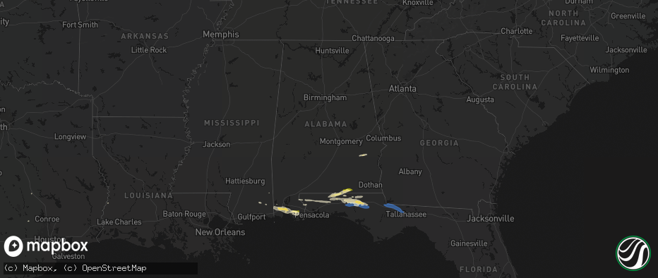 Hail map in Alabama on May 7, 2026
