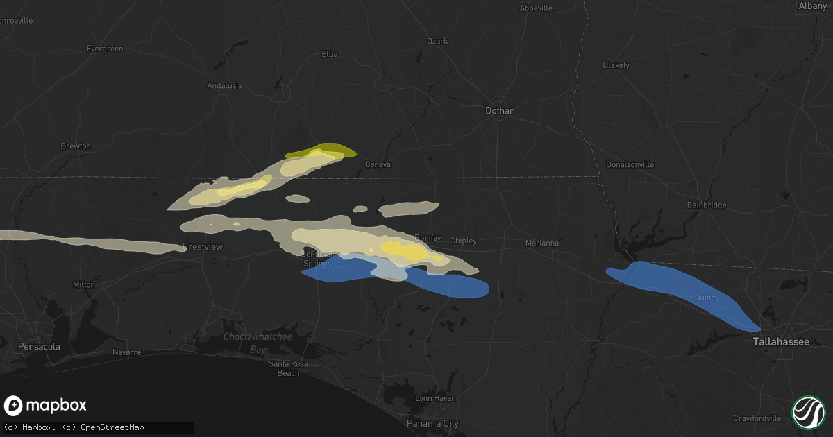 Hail map in Bonifay, FL on May 7, 2026