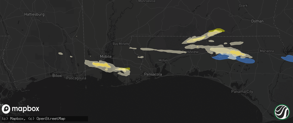 Hail map in Cantonment, FL on May 7, 2026