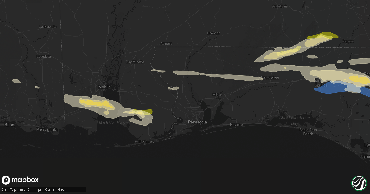 Hail map in Cantonment, FL on May 7, 2026