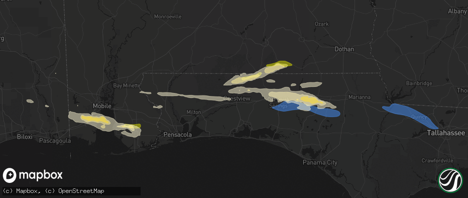 Hail map in Crestview, FL on May 7, 2026