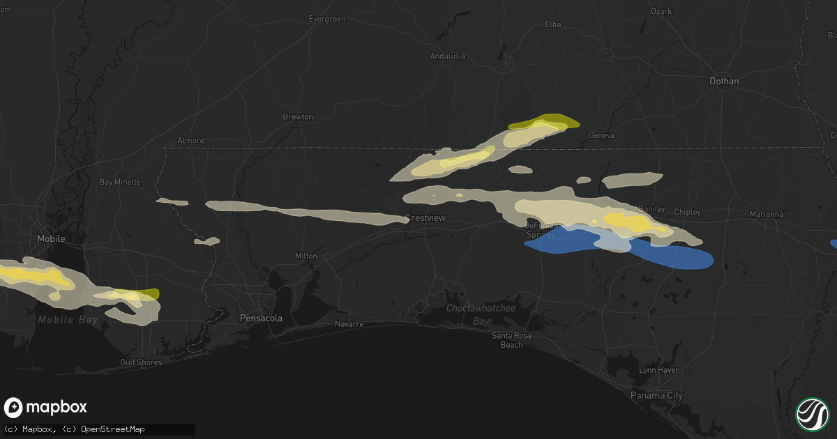 Hail map in Crestview, FL on May 7, 2026