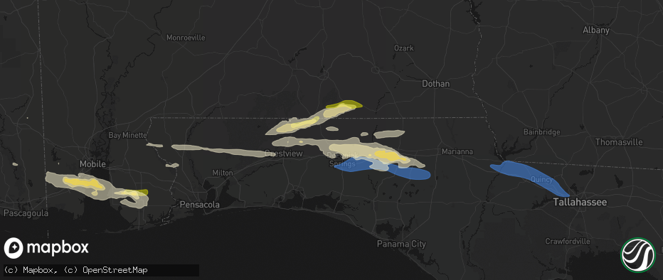Hail map in Defuniak Springs, FL on May 7, 2026