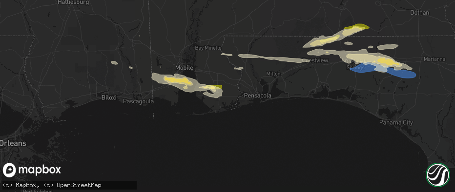 Hail map in Elberta, AL on May 7, 2026
