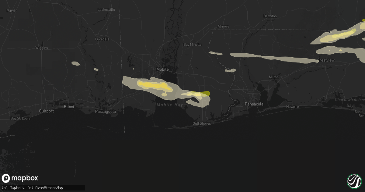 Hail map in Fairhope, AL on May 7, 2026
