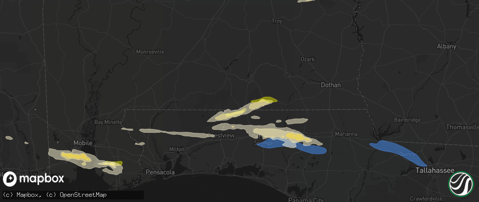 Hail map in Florala, AL on May 7, 2026