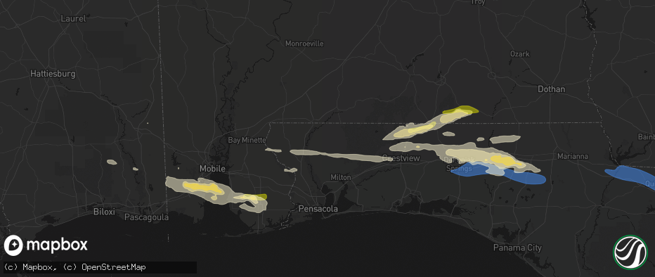 Hail map in Jay, FL on May 7, 2026