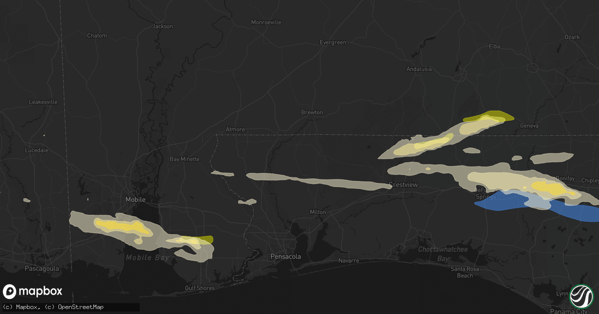 Hail map in Jay, FL on May 7, 2026