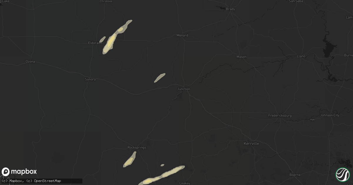 Hail map in Junction, TX on May 7, 2026