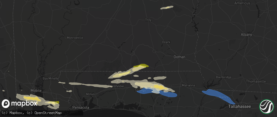 Hail map in Kinston, AL on May 7, 2026