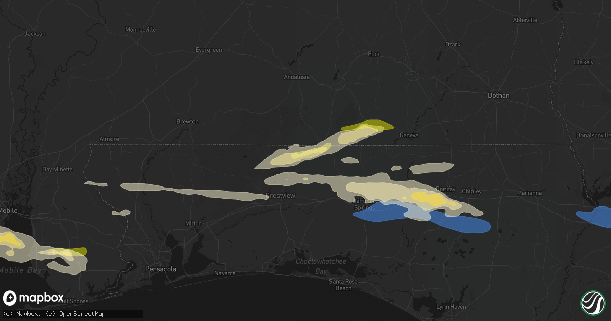 Hail map in Laurel Hill, FL on May 7, 2026