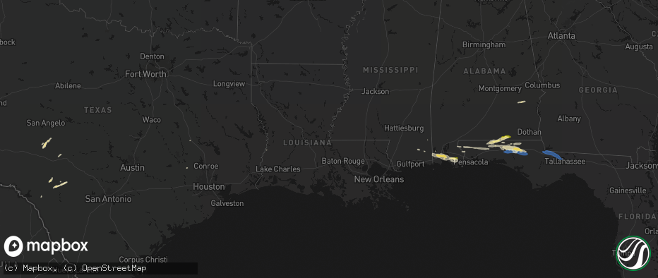 Hail map in Louisiana on May 7, 2026