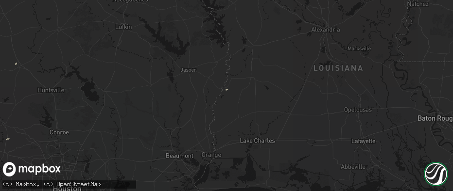 Hail map in Merryville, LA on May 7, 2026