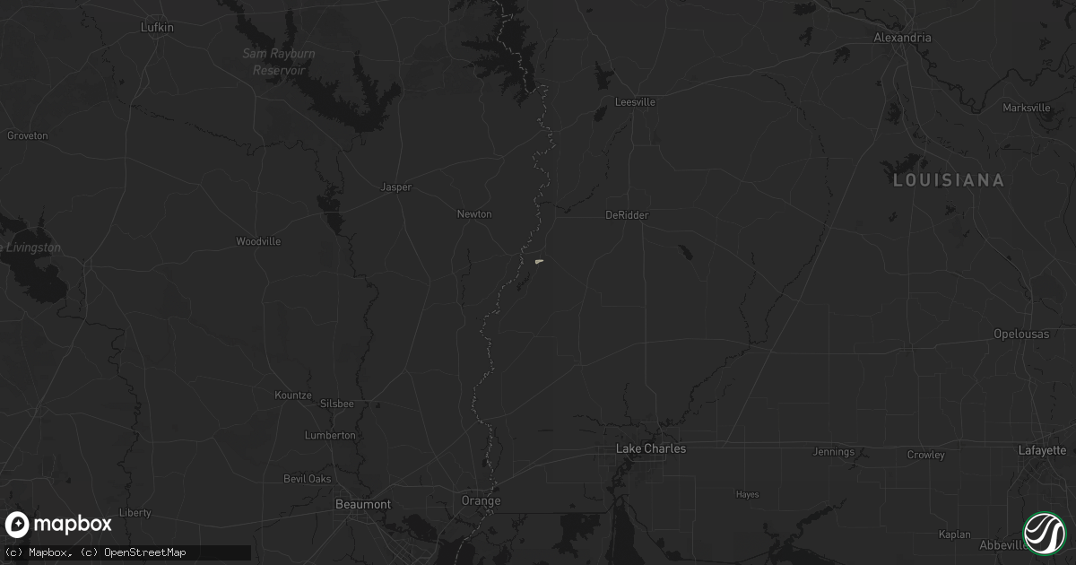 Hail map in Merryville, LA on May 7, 2026