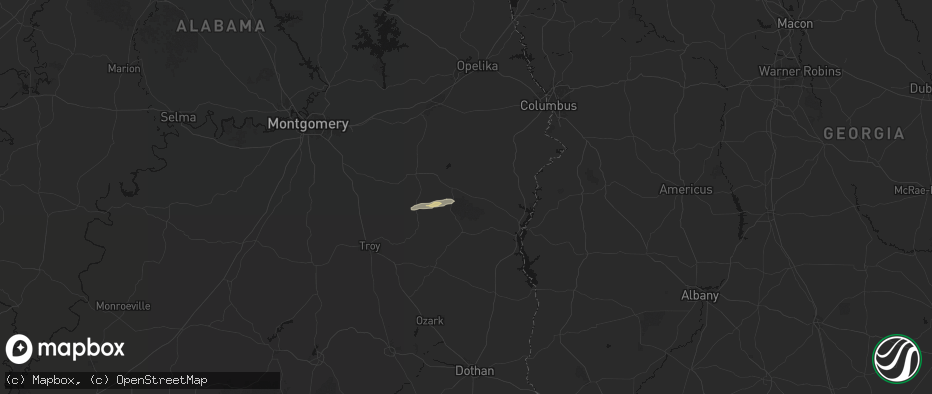 Hail map in Midway, AL on May 7, 2026