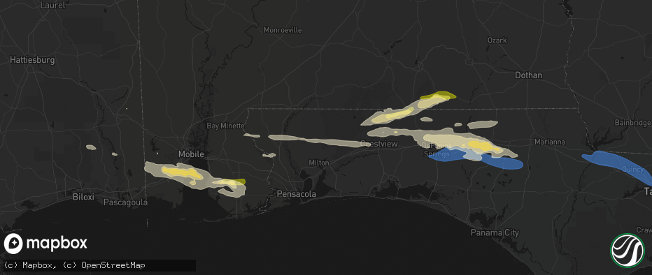 Hail map in Milton, FL on May 7, 2026