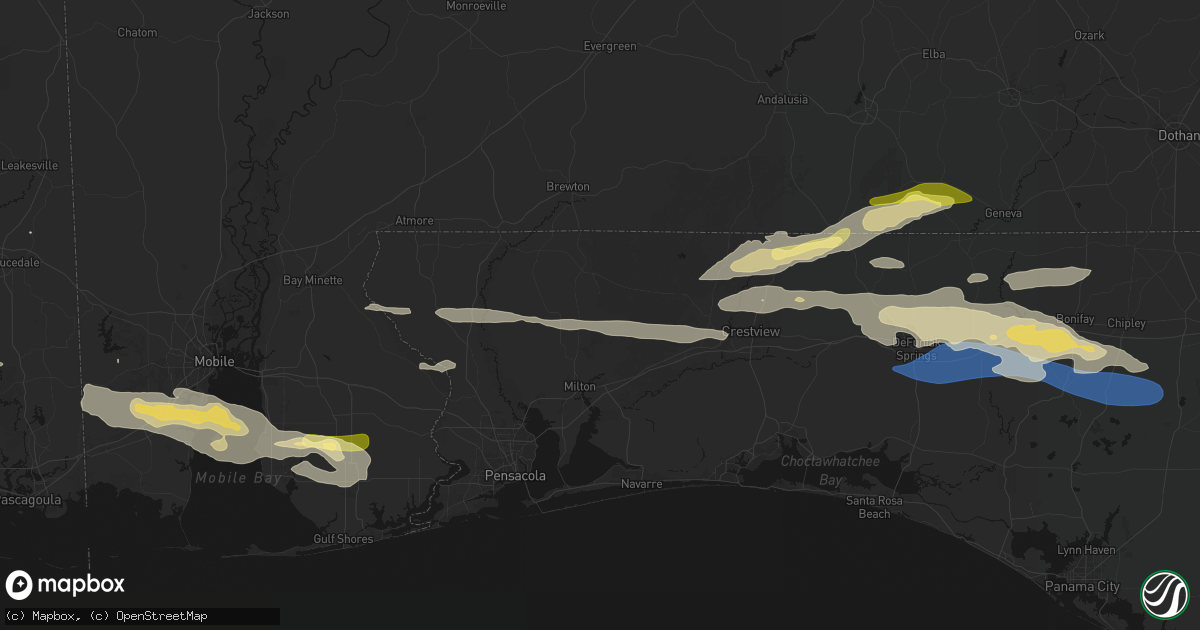 Hail map in Milton, FL on May 7, 2026